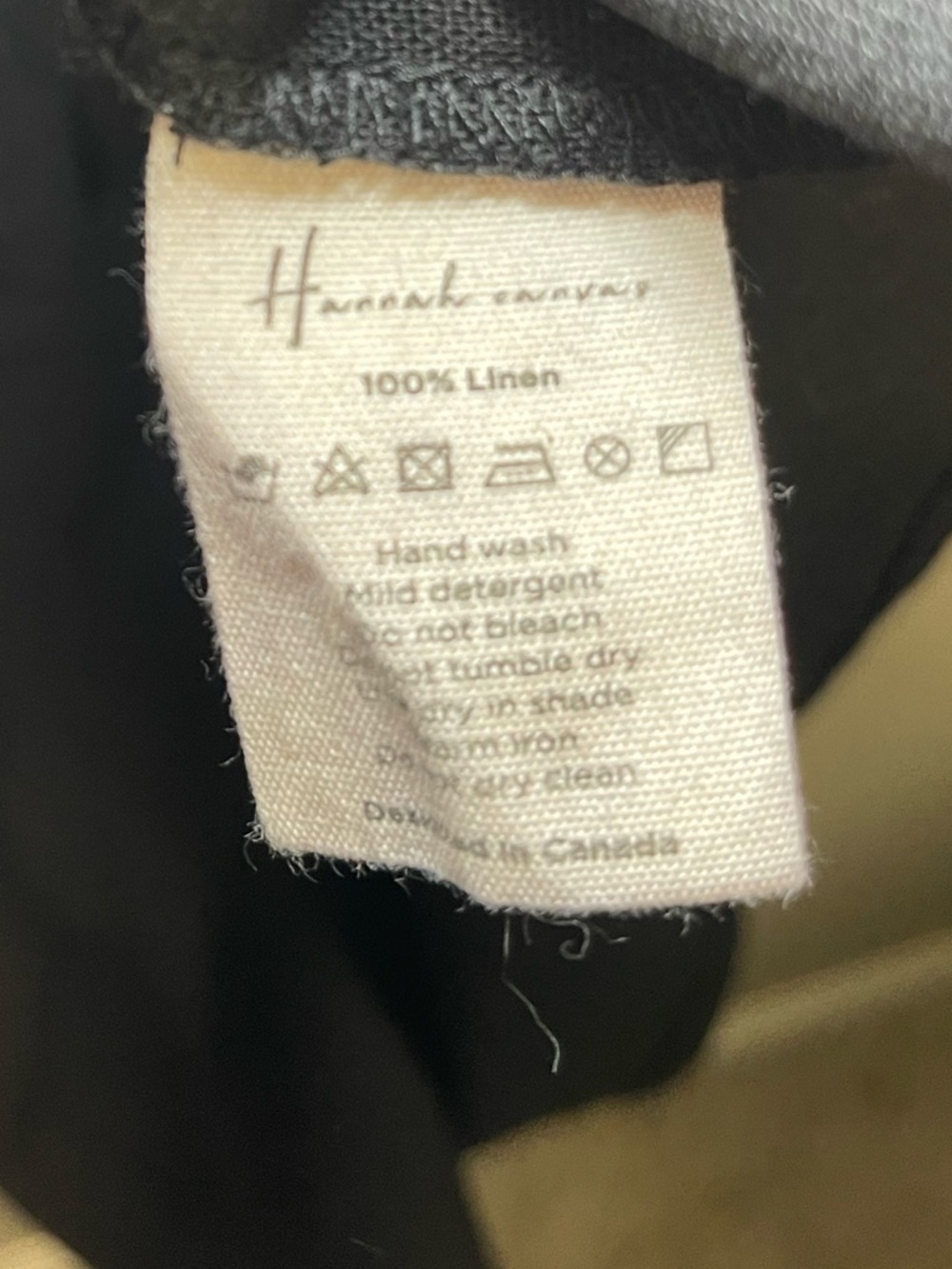 Hannah Canvas Black Short-Sleeve Button-Down 100% Linen Shirt, Classic Collar — image 4 of 5